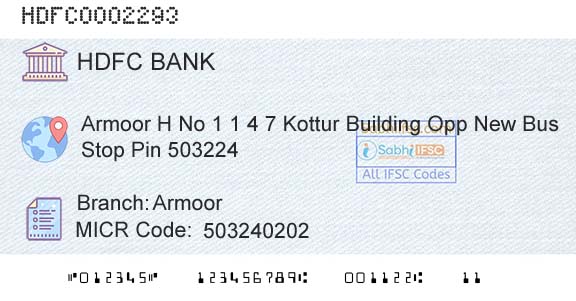 Hdfc Bank ArmoorBranch 