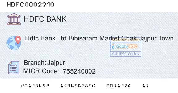 Hdfc Bank JajpurBranch 