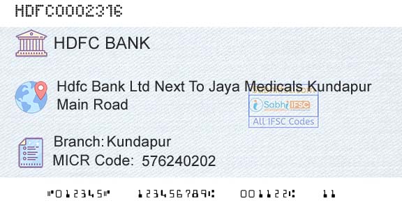Hdfc Bank KundapurBranch 