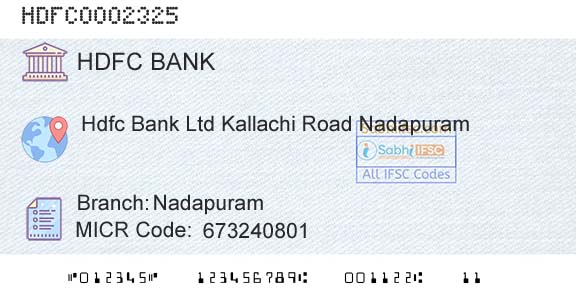 Hdfc Bank NadapuramBranch 
