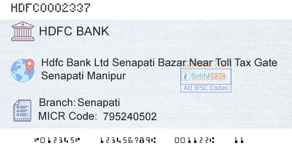 Hdfc Bank SenapatiBranch 