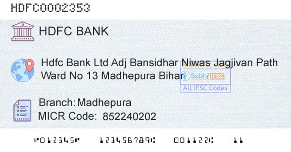 Hdfc Bank MadhepuraBranch 