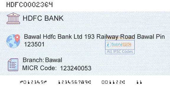 Hdfc Bank BawalBranch 