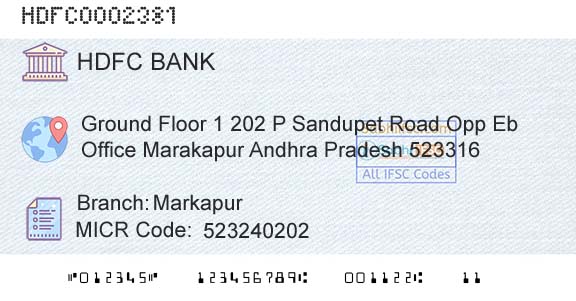 Hdfc Bank MarkapurBranch 