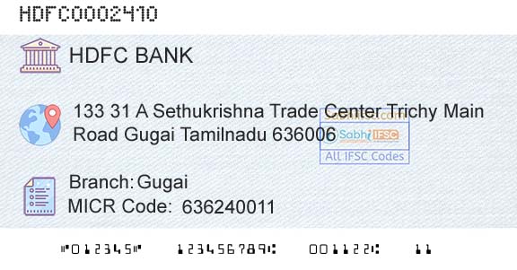 Hdfc Bank GugaiBranch 