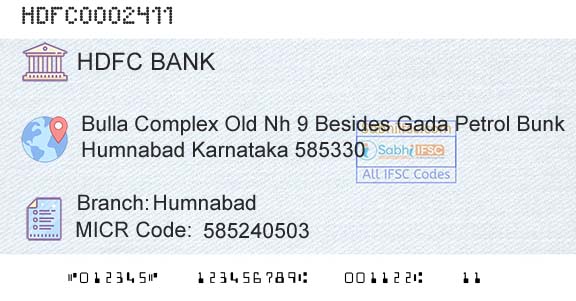 Hdfc Bank HumnabadBranch 