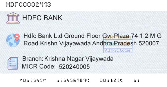 Hdfc Bank Krishna Nagar VijaywadaBranch 