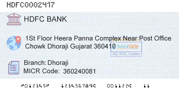Hdfc Bank DhorajiBranch 