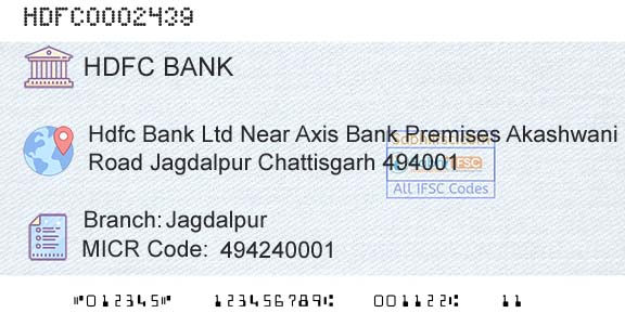 Hdfc Bank JagdalpurBranch 