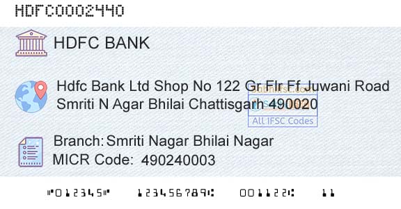 Hdfc Bank Smriti Nagar Bhilai NagarBranch 