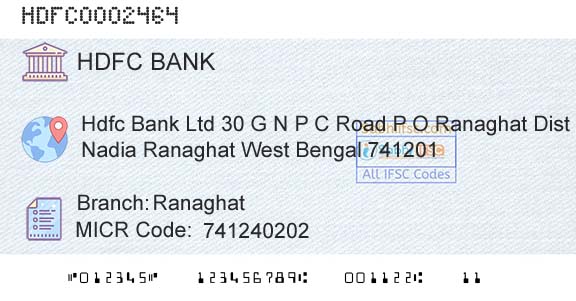 Hdfc Bank RanaghatBranch 