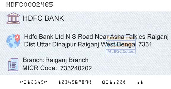 Hdfc Bank Raiganj BranchBranch 
