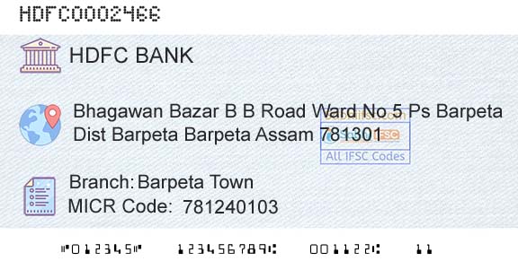 Hdfc Bank Barpeta TownBranch 