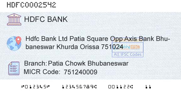 Hdfc Bank Patia Chowk BhubaneswarBranch 