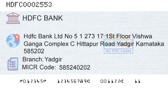 Hdfc Bank YadgirBranch 