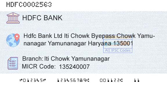 Hdfc Bank Iti Chowk YamunanagarBranch 