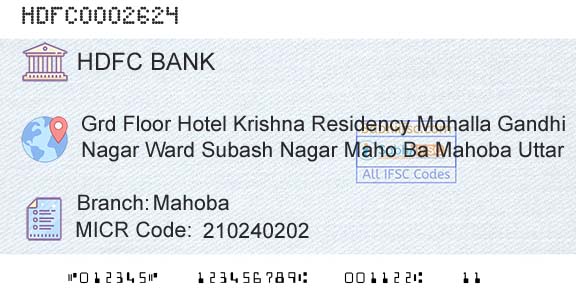 Hdfc Bank MahobaBranch 