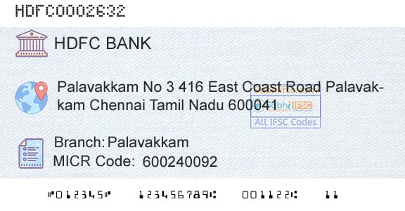 Hdfc Bank PalavakkamBranch 