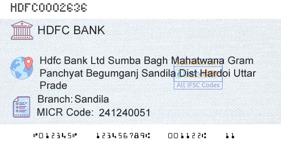 Hdfc Bank SandilaBranch 