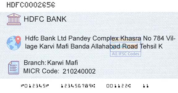 Hdfc Bank Karwi MafiBranch 