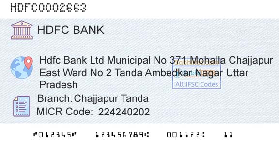 Hdfc Bank Chajjapur TandaBranch 
