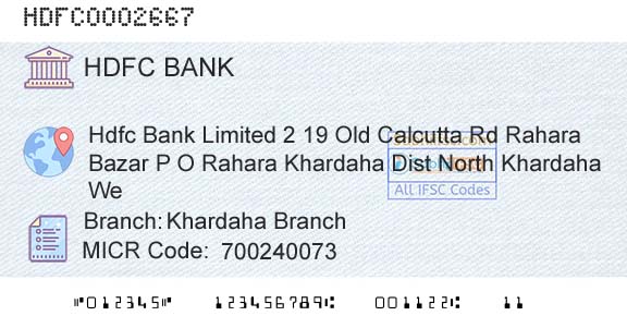 Hdfc Bank Khardaha BranchBranch 