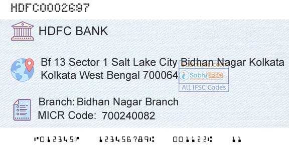 Hdfc Bank Bidhan Nagar BranchBranch 