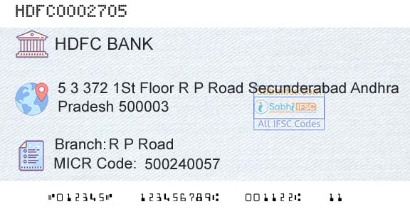 Hdfc Bank R P RoadBranch 