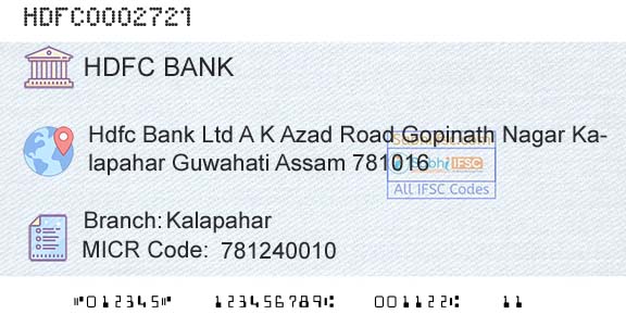 Hdfc Bank KalapaharBranch 