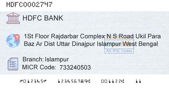 Hdfc Bank IslampurBranch 