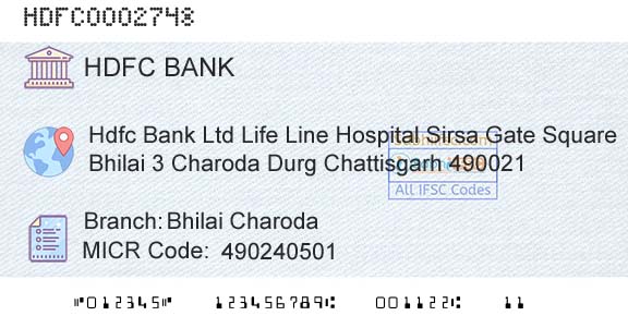 Hdfc Bank Bhilai CharodaBranch 
