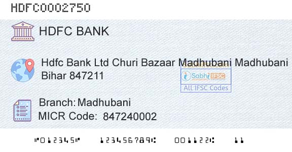 Hdfc Bank MadhubaniBranch 