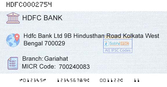 Hdfc Bank GariahatBranch 