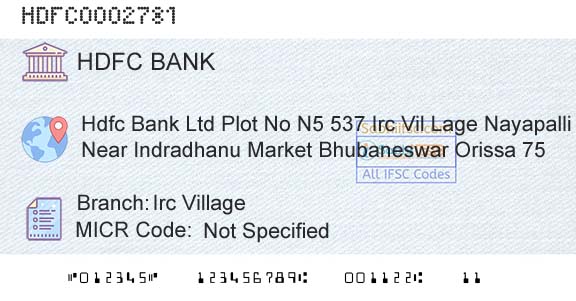Hdfc Bank Irc VillageBranch 