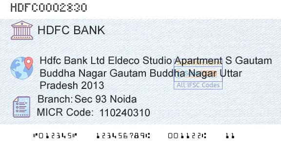 Hdfc Bank Sec 93 NoidaBranch 