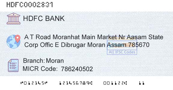 Hdfc Bank MoranBranch 