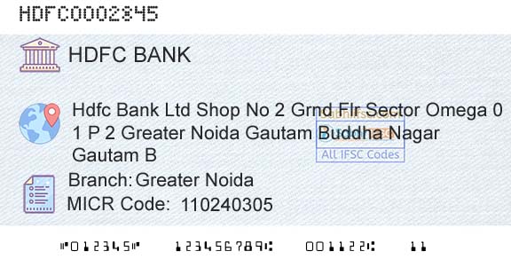 Hdfc Bank Greater NoidaBranch 