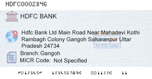 Hdfc Bank GangohBranch 
