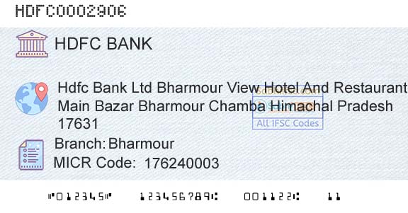 Hdfc Bank BharmourBranch 