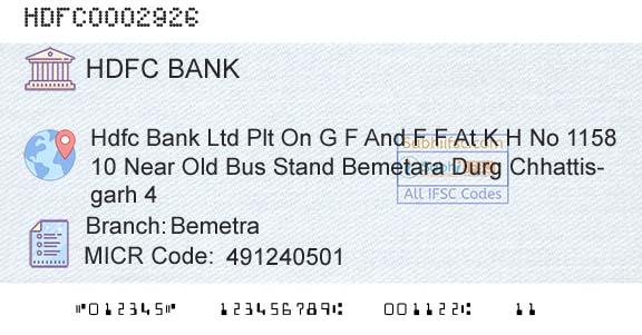 Hdfc Bank BemetraBranch 