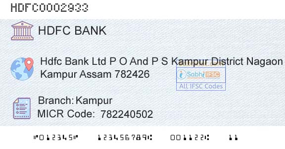 Hdfc Bank KampurBranch 