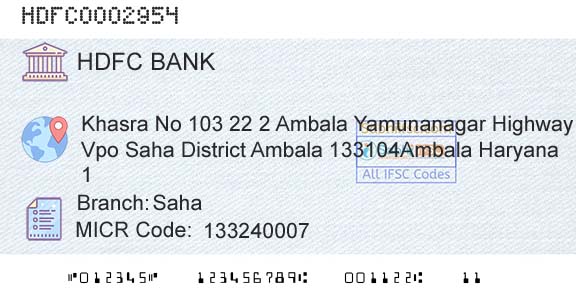 Hdfc Bank SahaBranch 