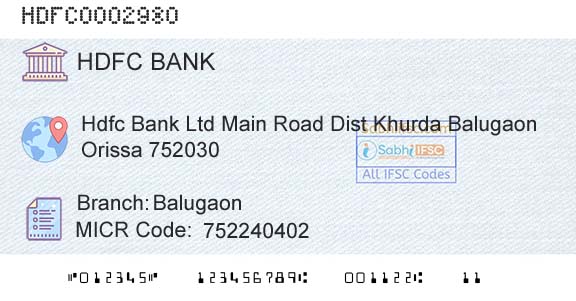 Hdfc Bank BalugaonBranch 