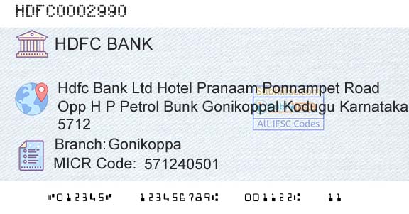 Hdfc Bank GonikoppaBranch 