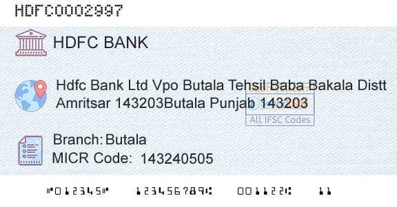 Hdfc Bank ButalaBranch 