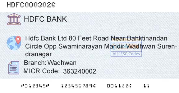 Hdfc Bank WadhwanBranch 