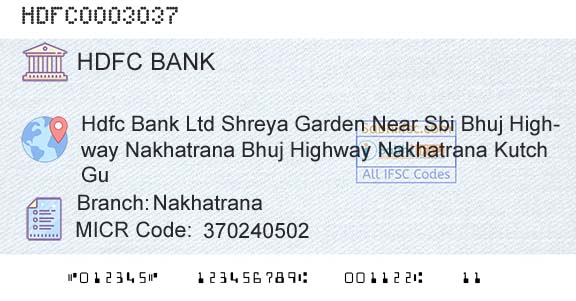 Hdfc Bank NakhatranaBranch 
