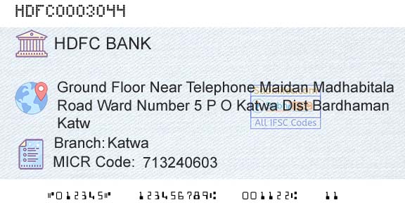 Hdfc Bank KatwaBranch 