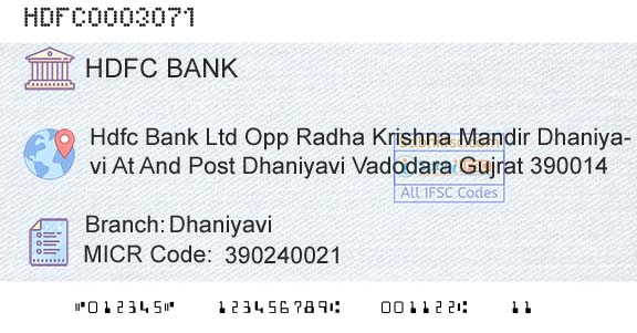Hdfc Bank DhaniyaviBranch 