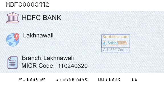 Hdfc Bank LakhnawaliBranch 